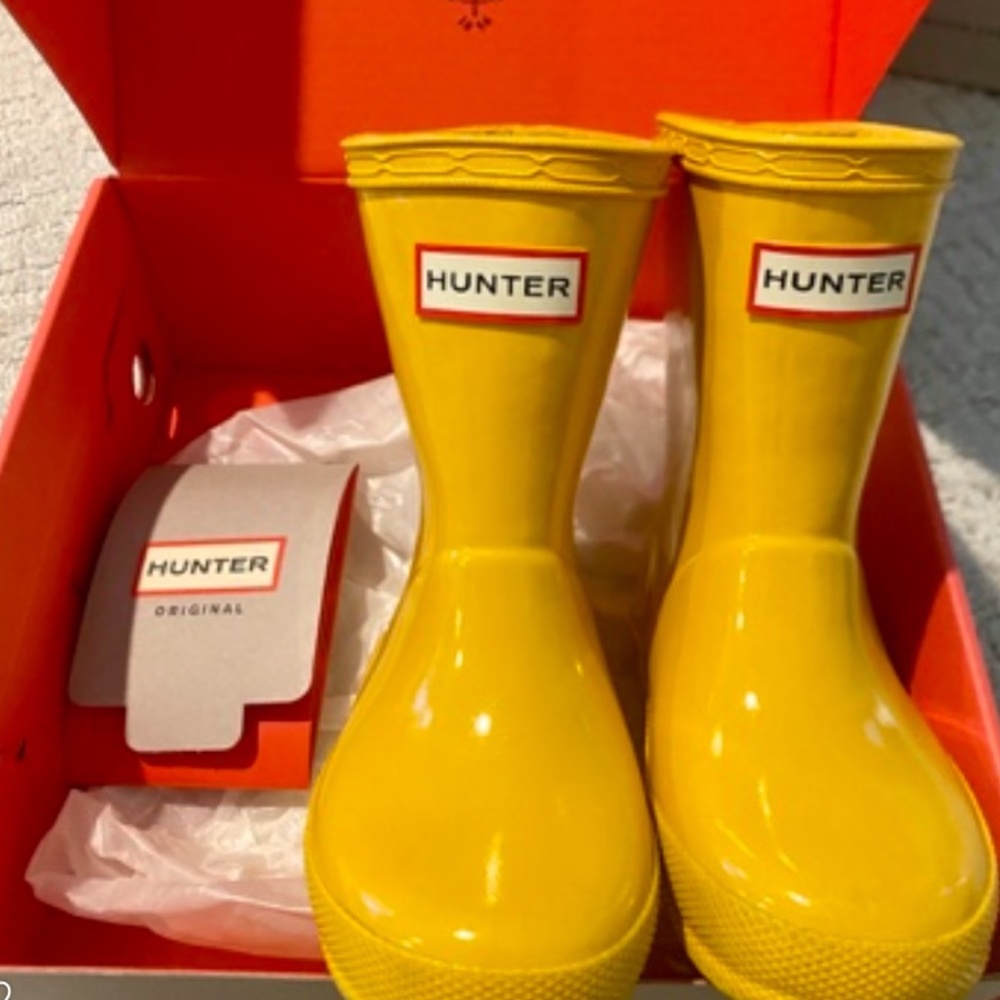 Kids Hunter Gloss Yellow Boots Classic Toddler Rain Winter Size 6